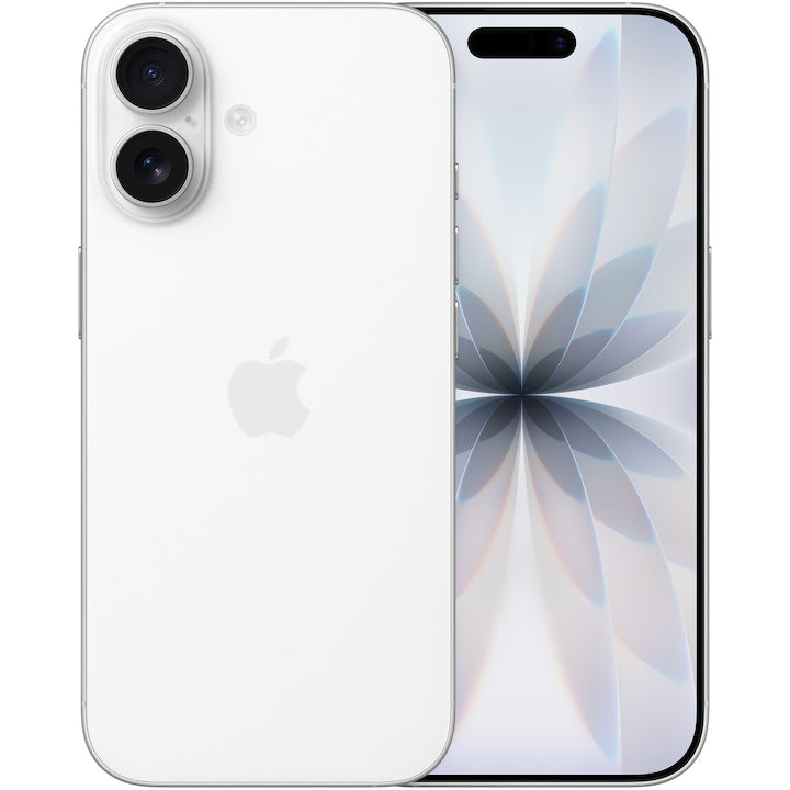 Apple iPhone 17 alb, vedere din spate și din față