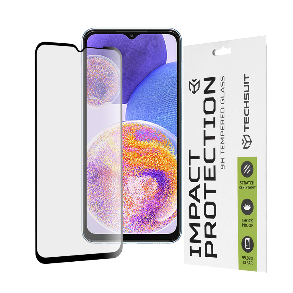 Folie de protectie Techsuit 111D Full Cover / Full Glue Glass compatibil cu Samsung Galaxy A13 4G / M13 / A23 / A23 5G / F23 / M23 / M33 / F13, Negru