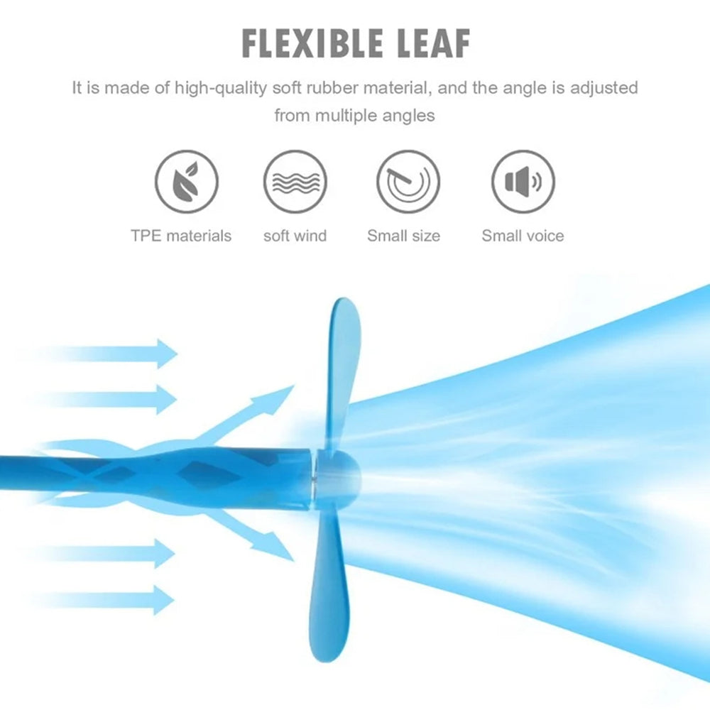 Techsuit Mini USB Fan (TUF1), Portable, Flexible, Bendable, 5V, Roz