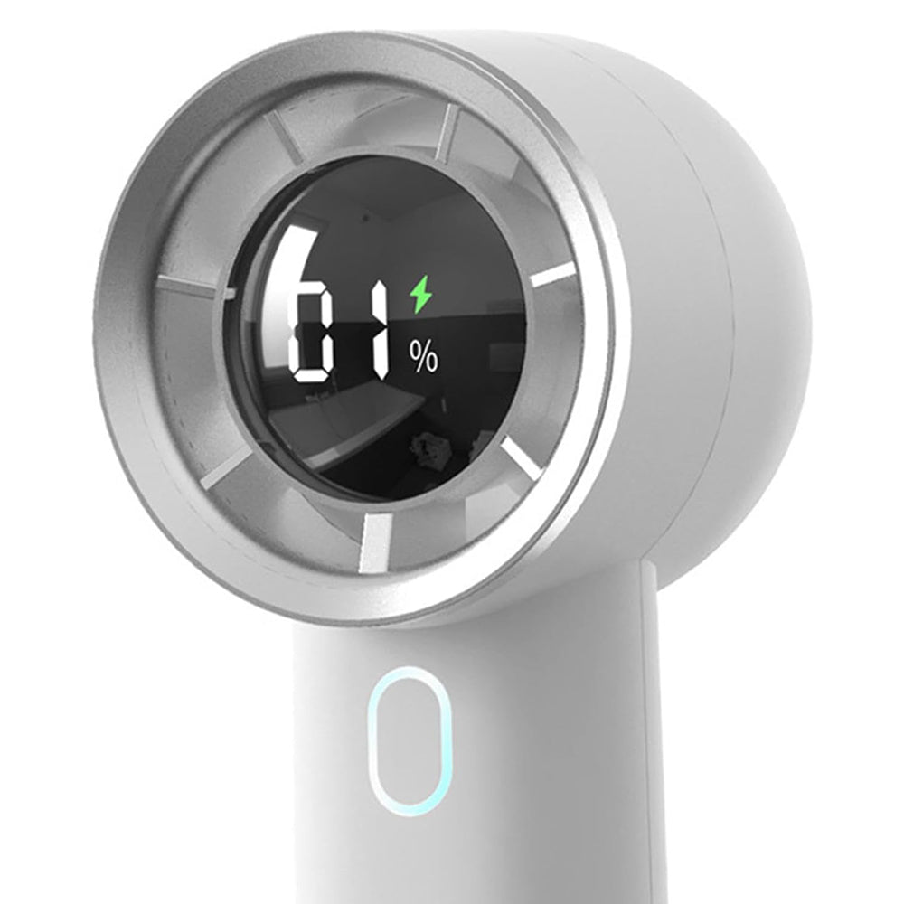 Techsuit Handheld Fan (HX130), Digital Display, Ultra Silent, 1200mAh, Alb
