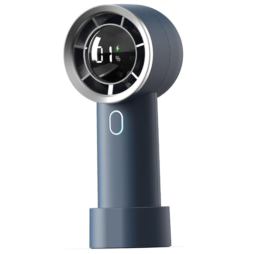 Techsuit Handheld Fan (HX130), Digital Display, Ultra Silent, 1200mAh, Albastru