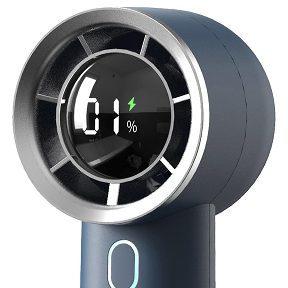 Techsuit Handheld Fan (HX130), Digital Display, Ultra Silent, 1200mAh, Albastru