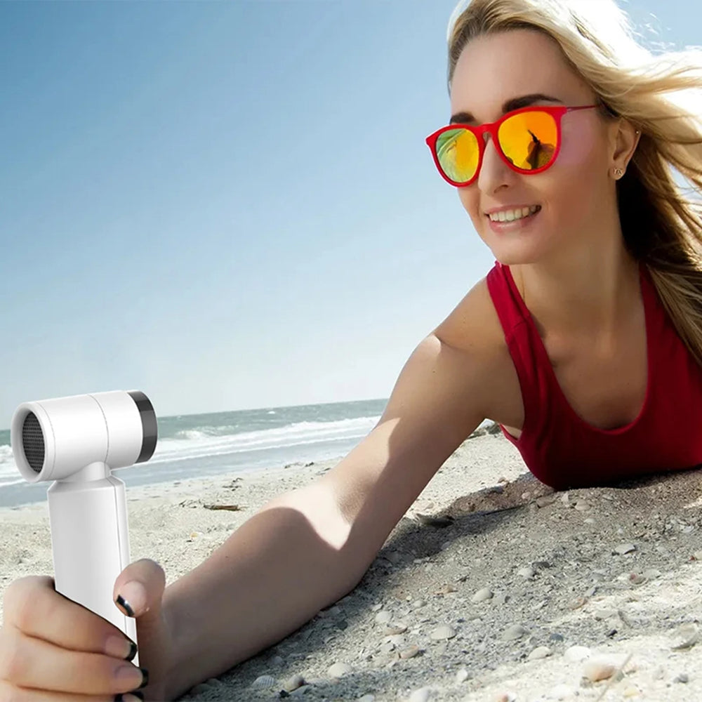Techsuit Premium Handheld Fan (FS15), Multifunctional, Portable, Adjustable, 80000rpm, Rechargeable, 4500mAh, Bleumarin