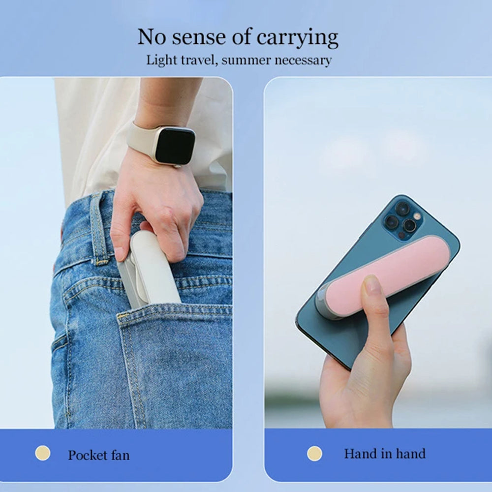 Techsuit Handheld Fan (TF1), Portable, for Pocket, Adjustable, Rechargeable, Silent, 1200mAh, Roz