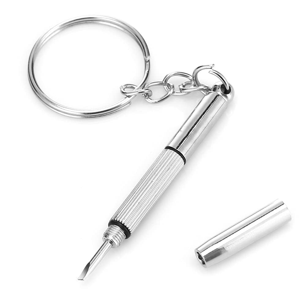 Techsuit Glasses Screwdriver with 10 Pairs of Silicone Nose Pads (ST1), from Metal, 6 x 0.5cm, Argintiu