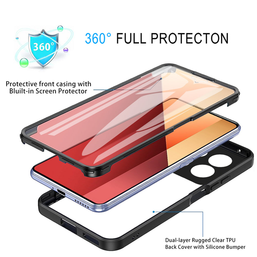 Folie de protectie Techsuit ColorVerse 360 Series + -Xiaomi Redmi Note 13 Pro 4G / Poco M6 Pro 4G compatibil cu Black