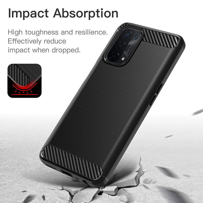 Husa de protectie Techsuit Carbon Silicone compatibil cu Oppo A54 5G / A74 5G / OnePlus Nord N200 5G, Negru