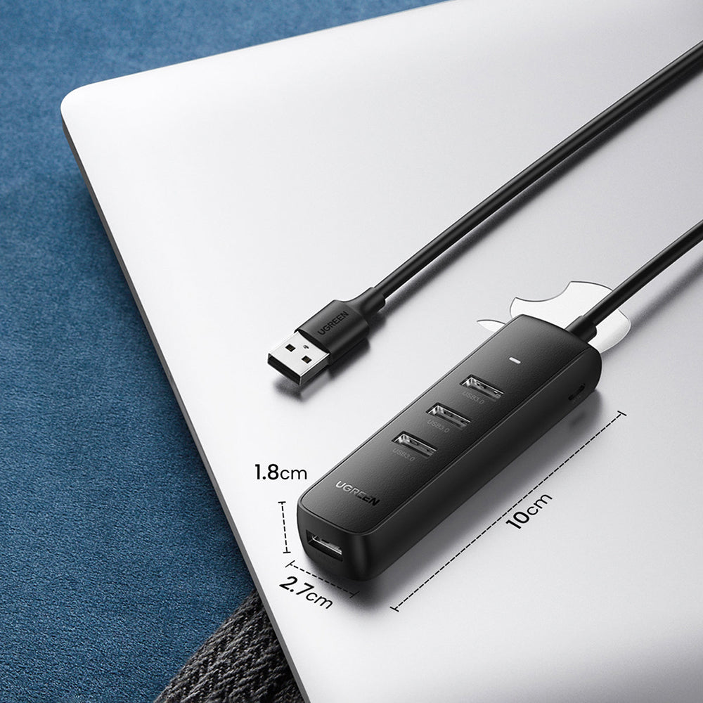 Hub/Dock Ugreen Connection Hub CM416 (80657), USB 3.0 to 4x USB-A, Type-C 5Gbps, 1m, Negru