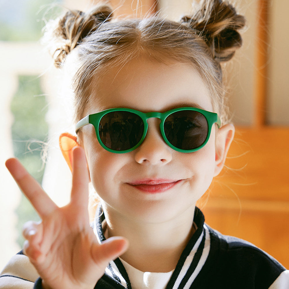 Techsuit Sunglasses Polarised (8308-C27), for Babies, Round Shape, with Strap, Lake Blue / Roz