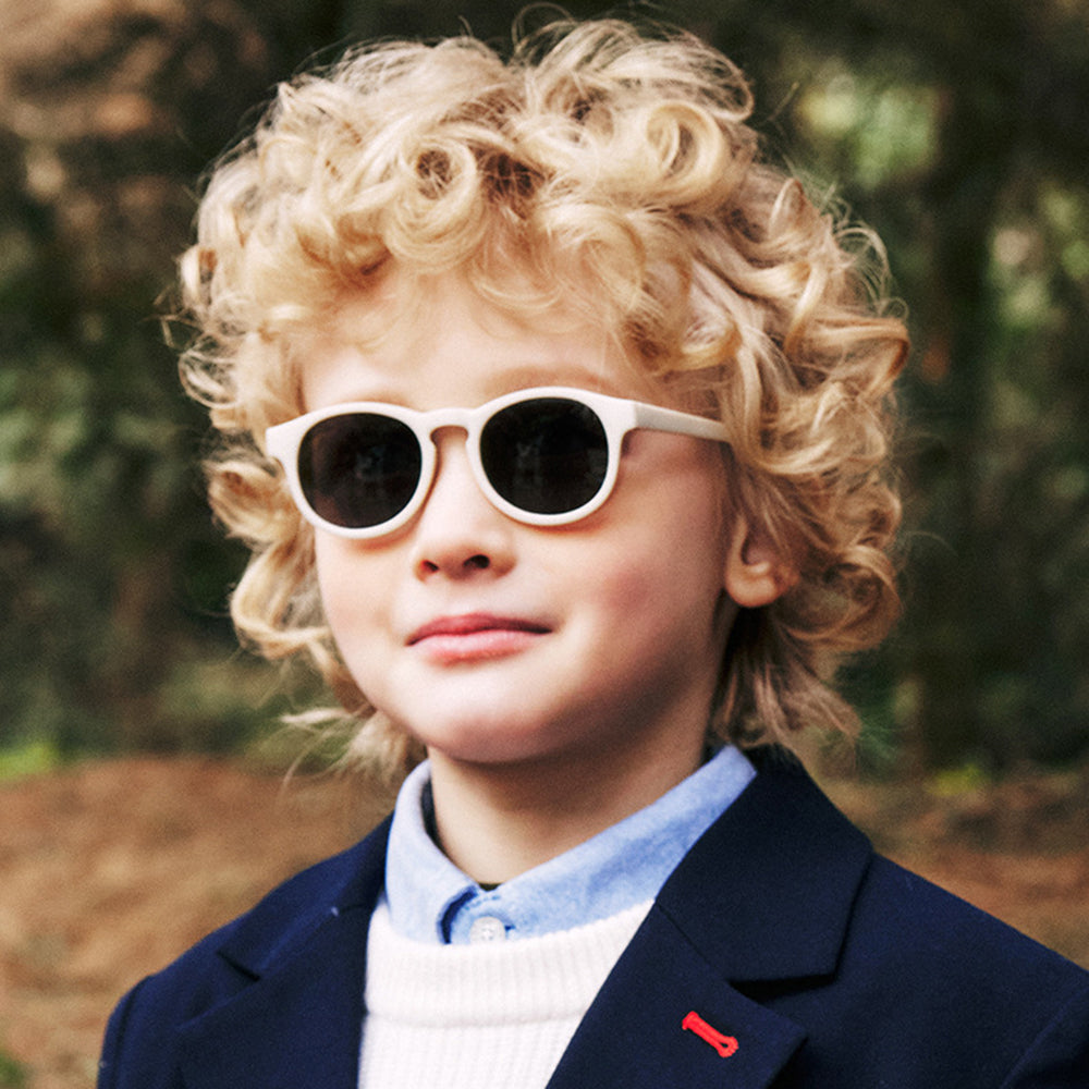 Techsuit Sunglasses Polarised (8308-C14), for Babies, Round Shape, with Strap, Negru / Red