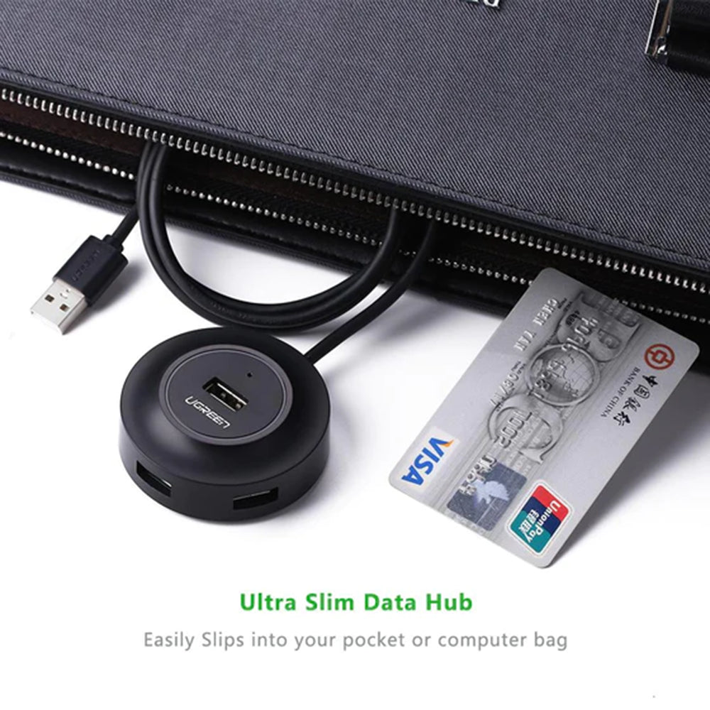 Hub/Dock Ugreen Connection Hub CR106 (20277), USB-A to 4xUSB-A 2.0, with Cable, 1m, Negru