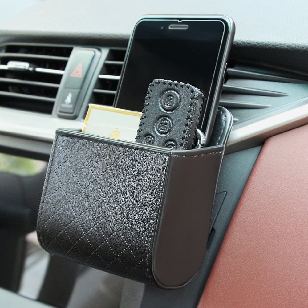 Gadget Techsuit Car Organizer (CO-P1), Air Vent Storage Pocket for Small Objects, Negru