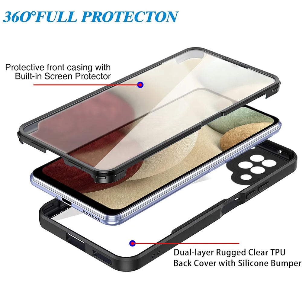 Folie de protectie Techsuit ColorVerse 360 Series + compatibil cu Samsung Galaxy A12, Negru