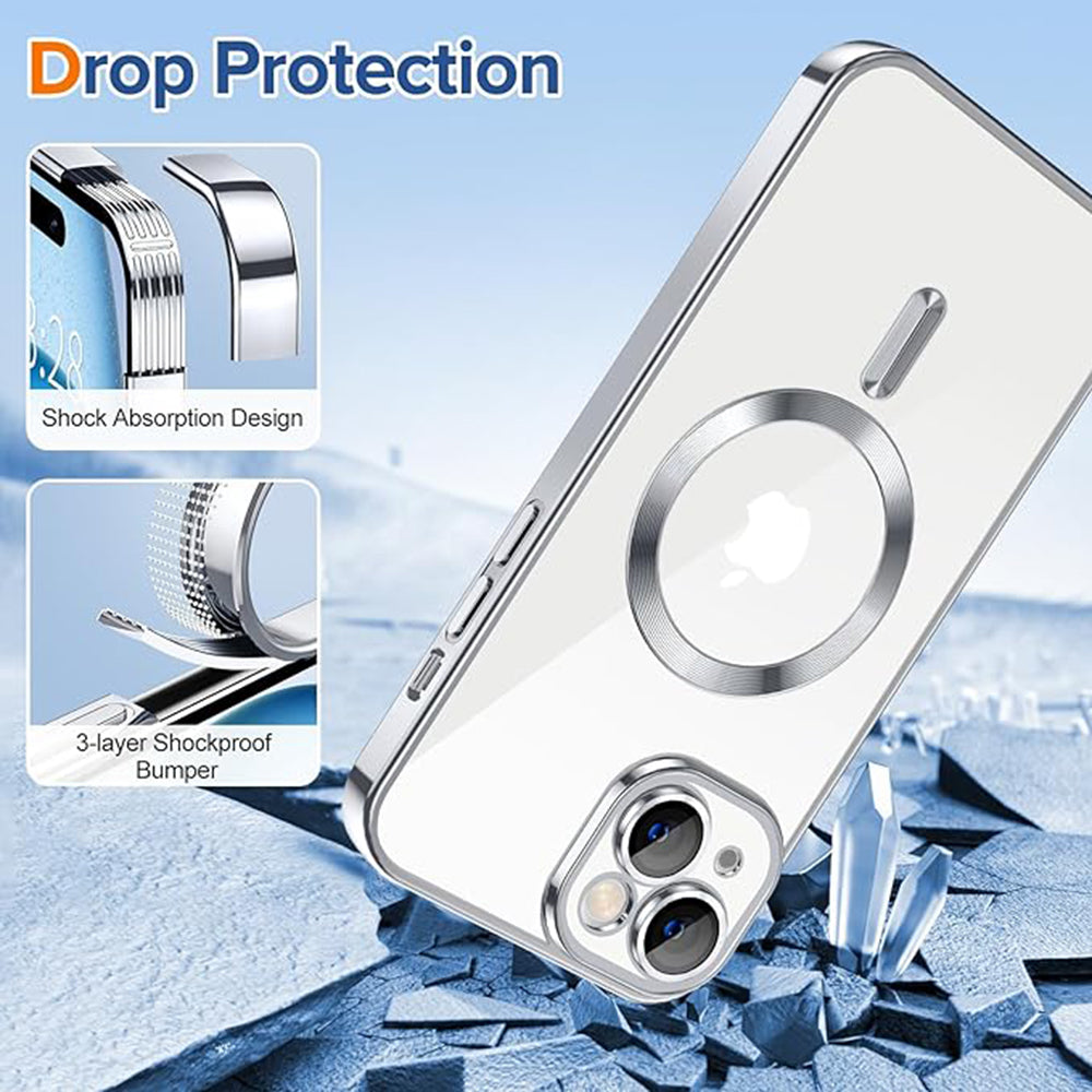 Husa de protectie Techsuit Luxury Crystal MagSafe compatibil cu iPhone 15 Plus, Negru