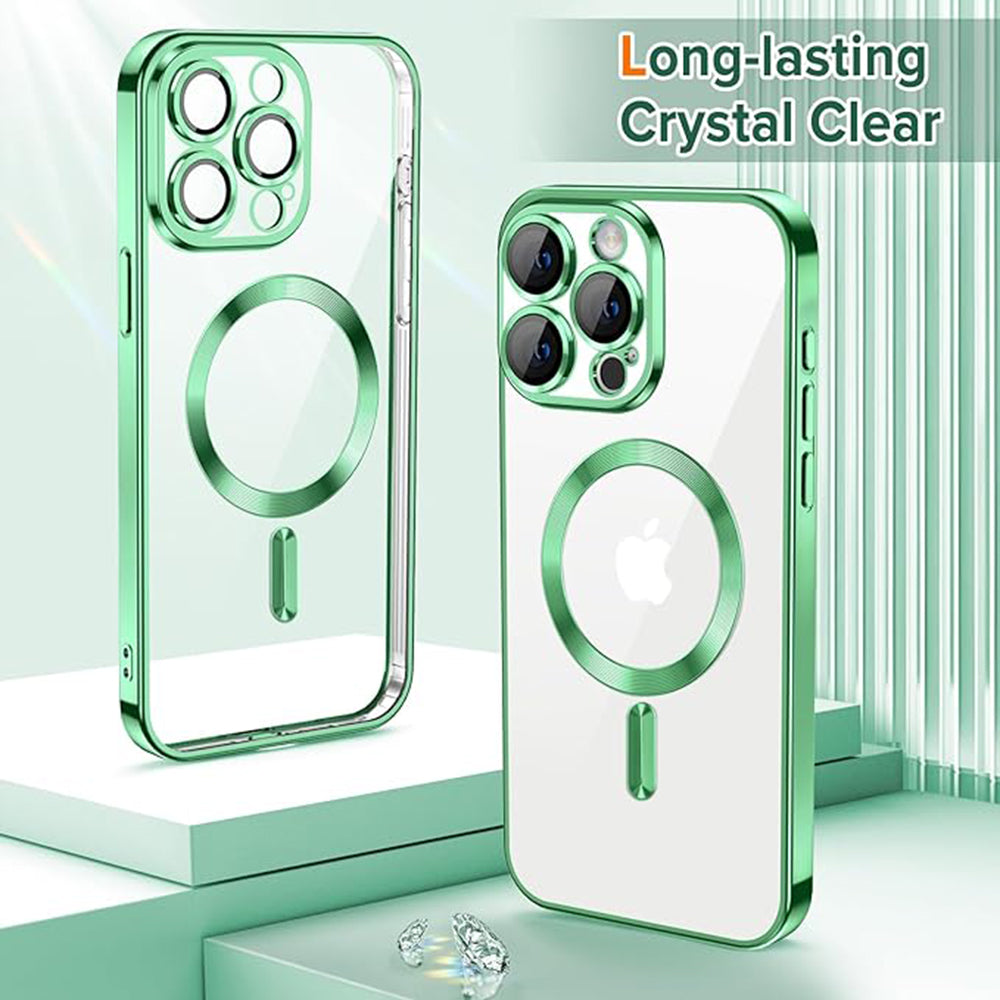 Husa de protectie Techsuit Luxury Crystal MagSafe compatibil cu iPhone 15 Pro, Verde Deschis