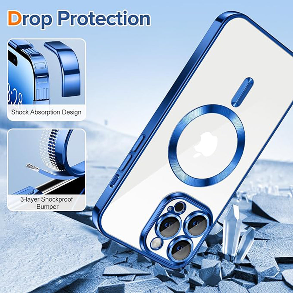 Husa de protectie Techsuit Luxury Crystal MagSafe compatibil cu iPhone 14 Pro, Albastru Inchis