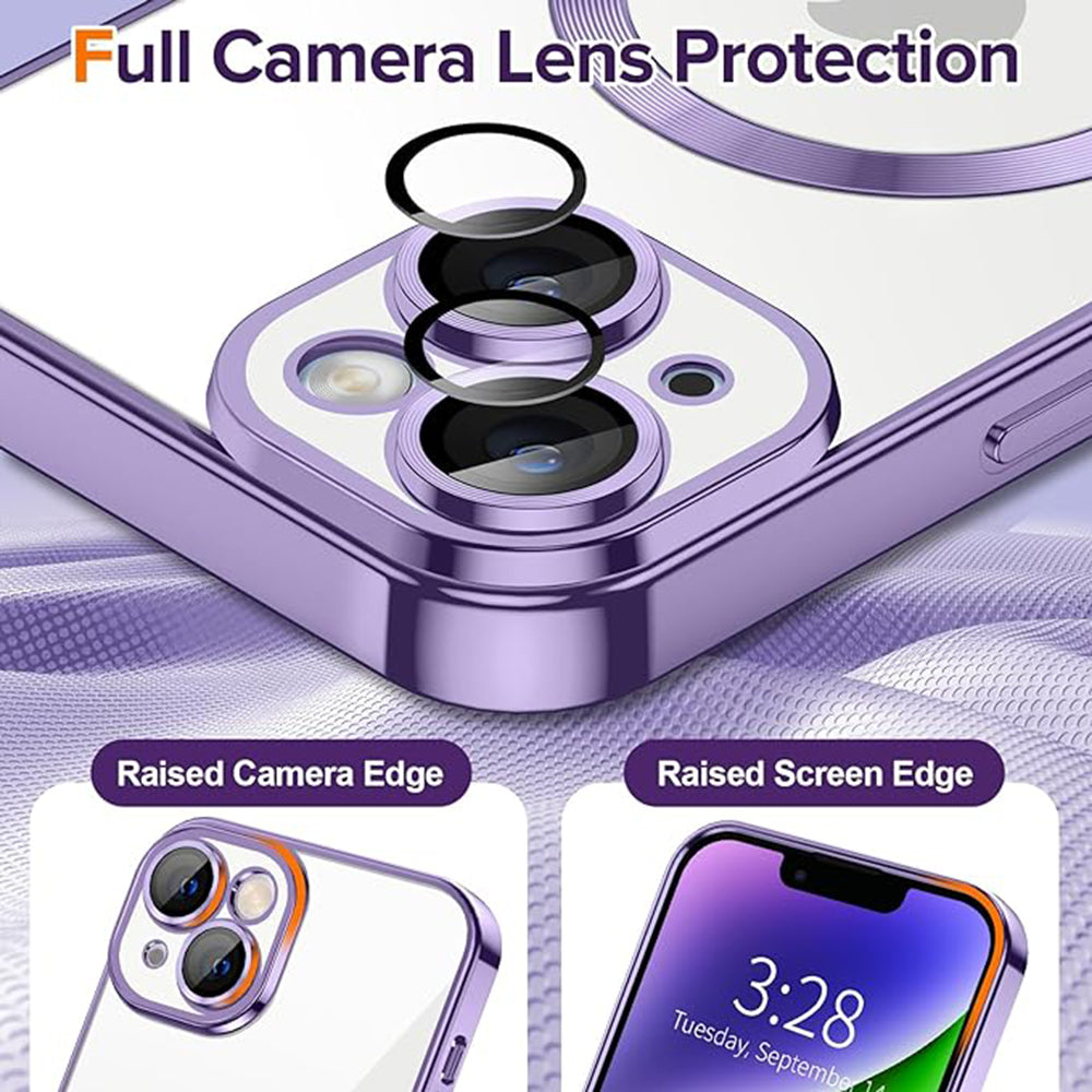 Husa de protectie Techsuit Luxury Crystal MagSafe compatibil cu iPhone 14, Mov