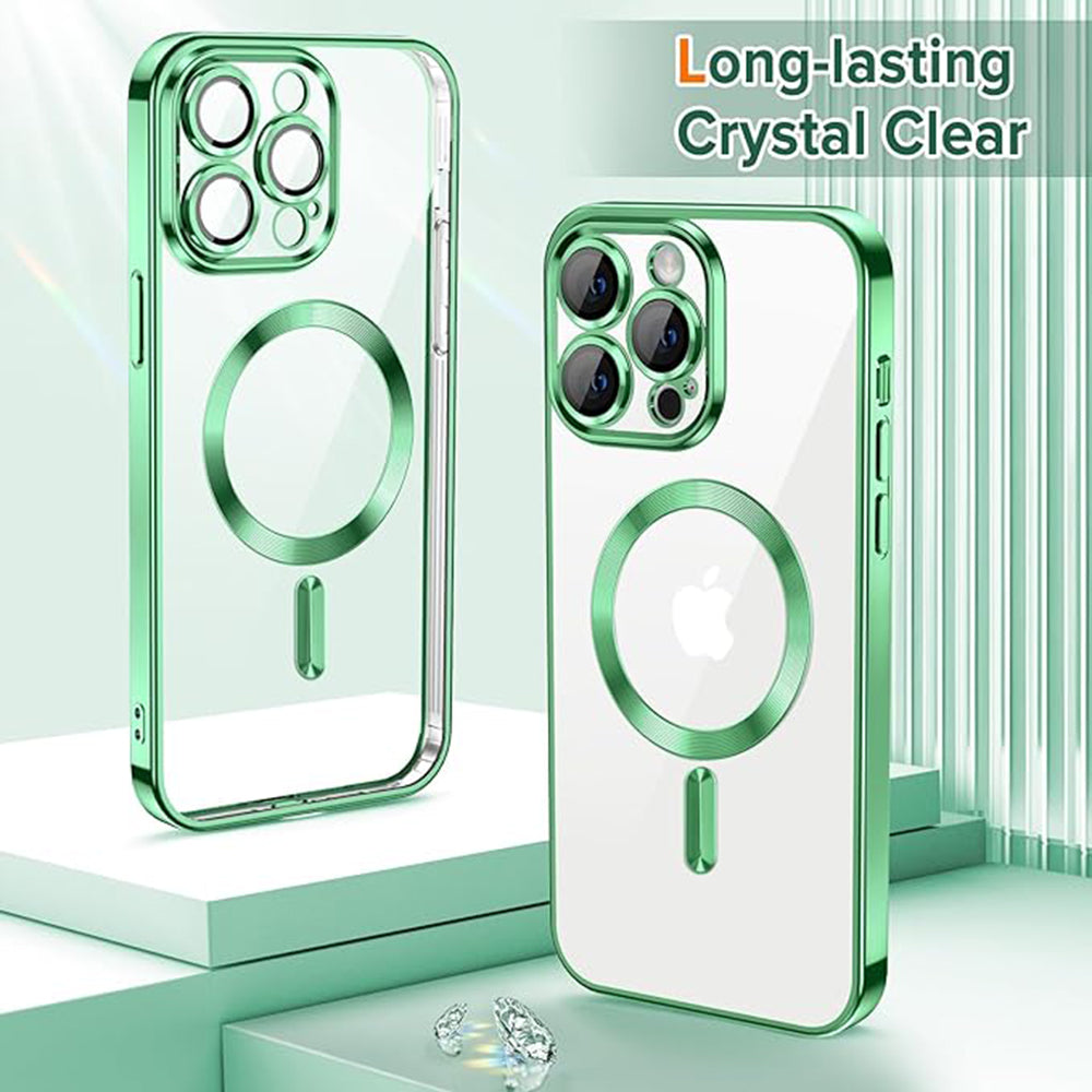 Husa de protectie Techsuit Luxury Crystal MagSafe compatibil cu iPhone 13 Pro Max, Verde deschis