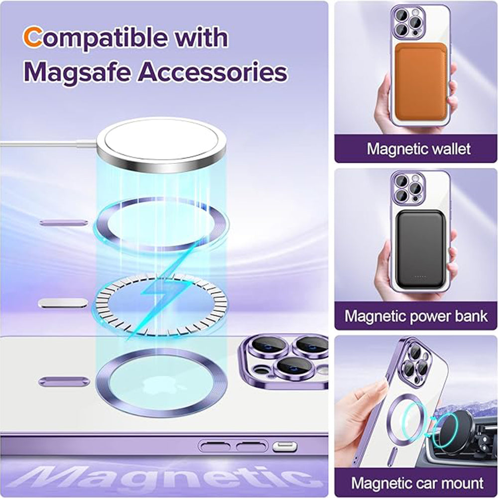 Husa de protectie Techsuit Luxury Crystal MagSafe compatibil cu iPhone 13 Pro Max, Mov