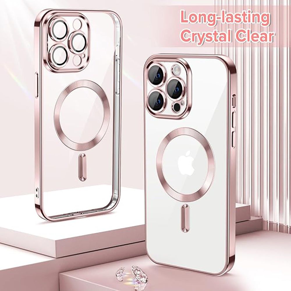 Husa de protectie Techsuit Luxury Crystal MagSafe compatibil cu iPhone 13 Pro Max, Roz