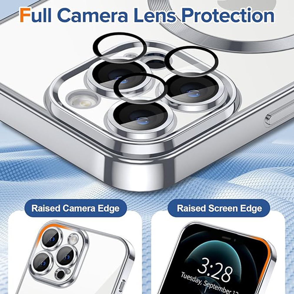 Husa de protectie Techsuit Luxury Crystal MagSafe compatibil cu iPhone 12 Pro Max, Argintiu