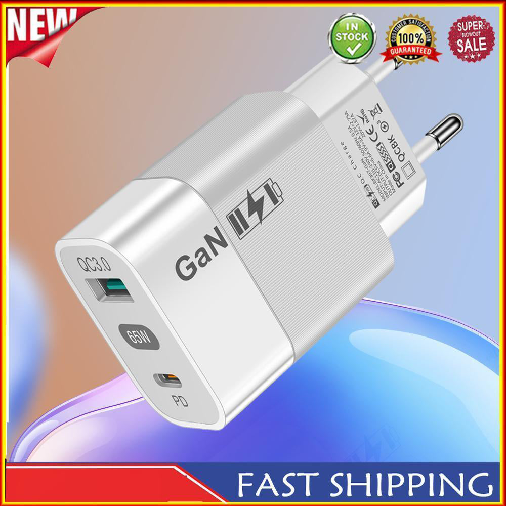 Incarcator Techsuit (CHPD131), GaN, USB, Type-C, Fast Charge, 65W, Alb