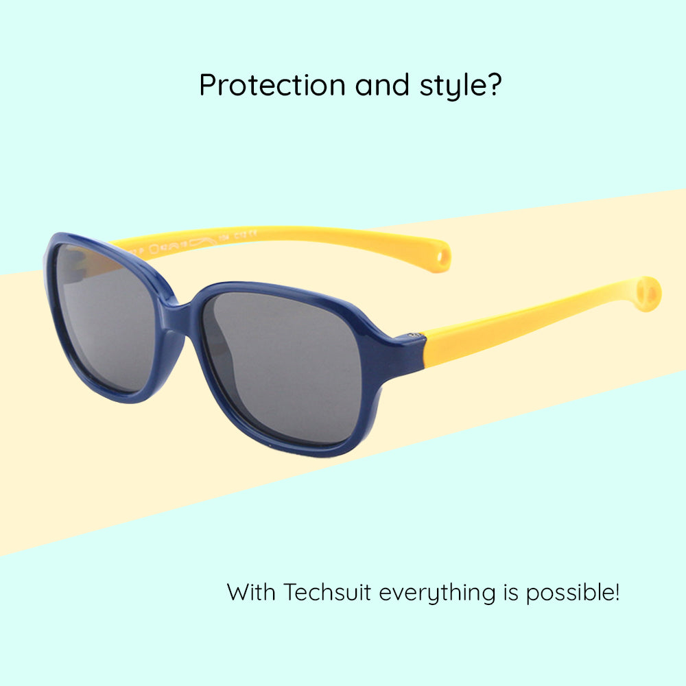 Techsuit Sunglasses Polarised (8192-C12), for Babies, Albastru Inchis / Yellow