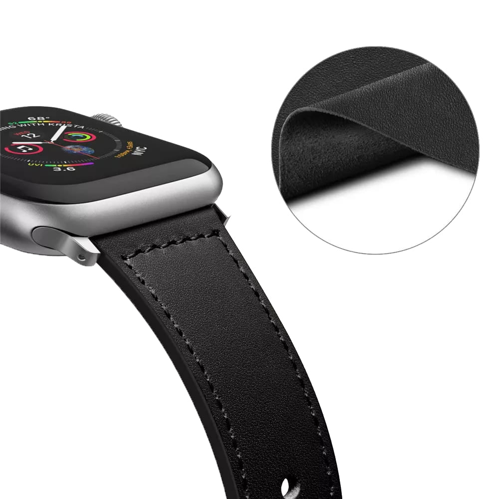 Curea smartwatch Techsuit Watchband (W033) for MEN compatibil cu Apple Watch 1/2/3/4/5/6/7/8/9/10/11/SE/SE 2/SE 3 (38/40/41/42mm), Negru