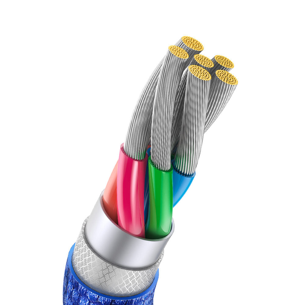 Cablu Baseus Crystal Shine (CAJY000503), USB to Type-C, 100W, 2m, Super Fast Charging, Nylon Braided, Albastru