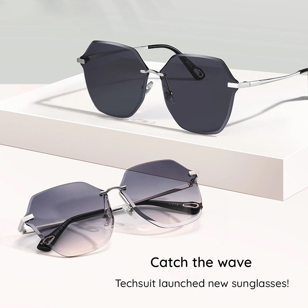 Techsuit Sunglasses (8195), for Women, Metal and PC, Argintiu / Black Gray