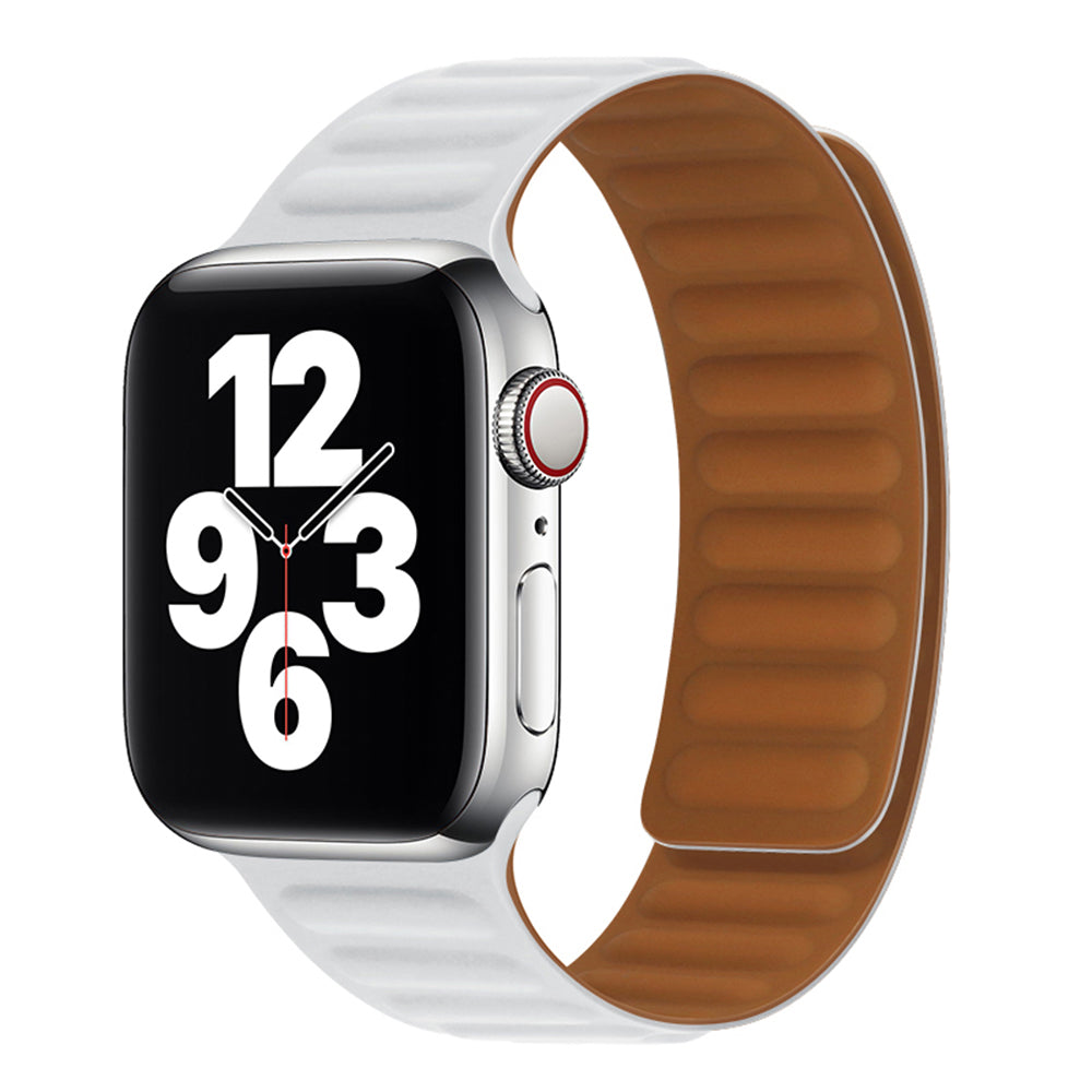 Curea smartwatch Techsuit Watchband (W035) compatibil cu Apple Watch 1/2/3/4/5/6/7/8/9/10/11/SE/SE 2/SE 3 (38/40/41/42mm), Alb