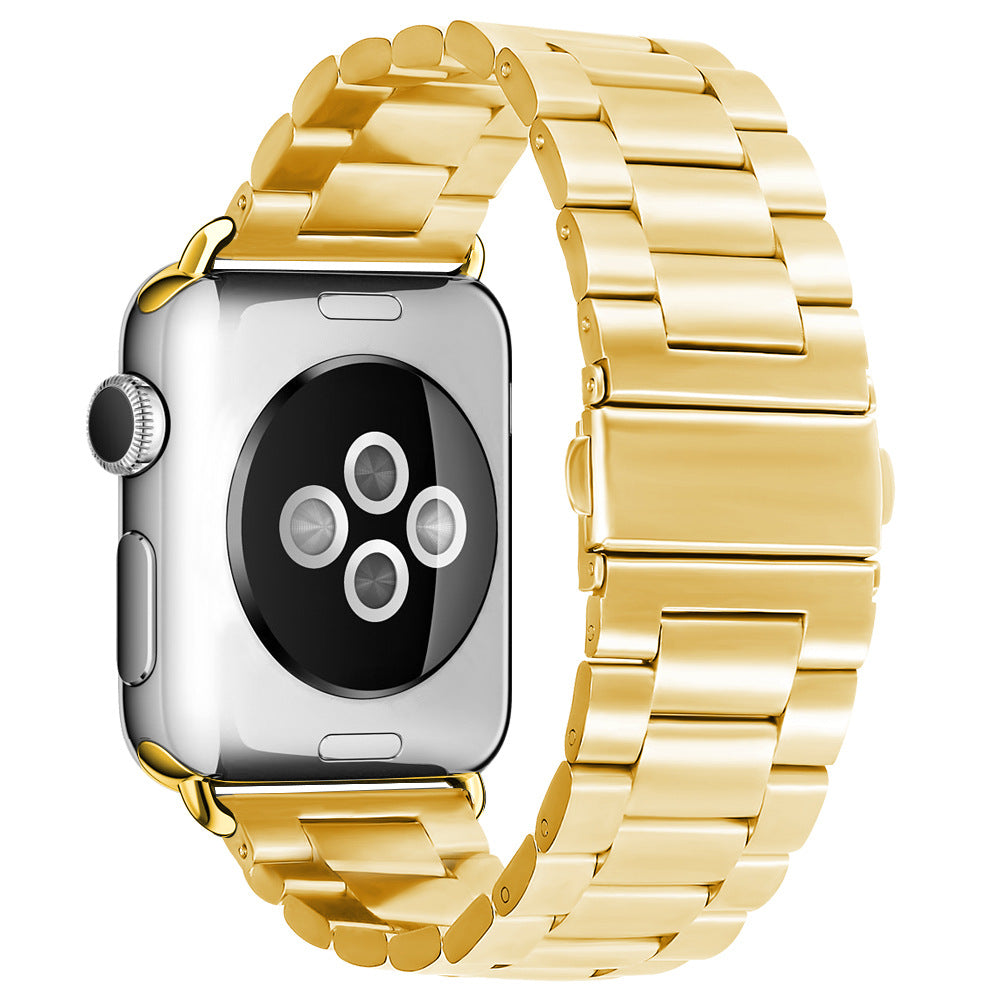 Curea smartwatch Techsuit Watchband (W036) compatibil cu Apple Watch 1/2/3/4/5/6/7/8/9/10/11/SE/SE 2/SE 3/Ultra/2/3 (42/44/45/46/49mm), Auriu