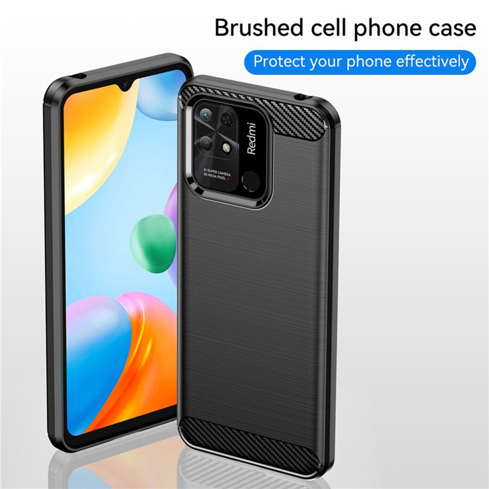 Husa de protectie Techsuit Carbon Silicone compatibil cu Xiaomi Redmi 10C, Negru