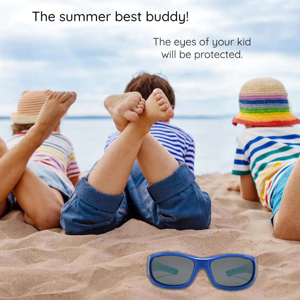 Techsuit Sunglasses Polarised (800-C29), for Kids, Sport Type, Flexible, Albastru / Dark Blue
