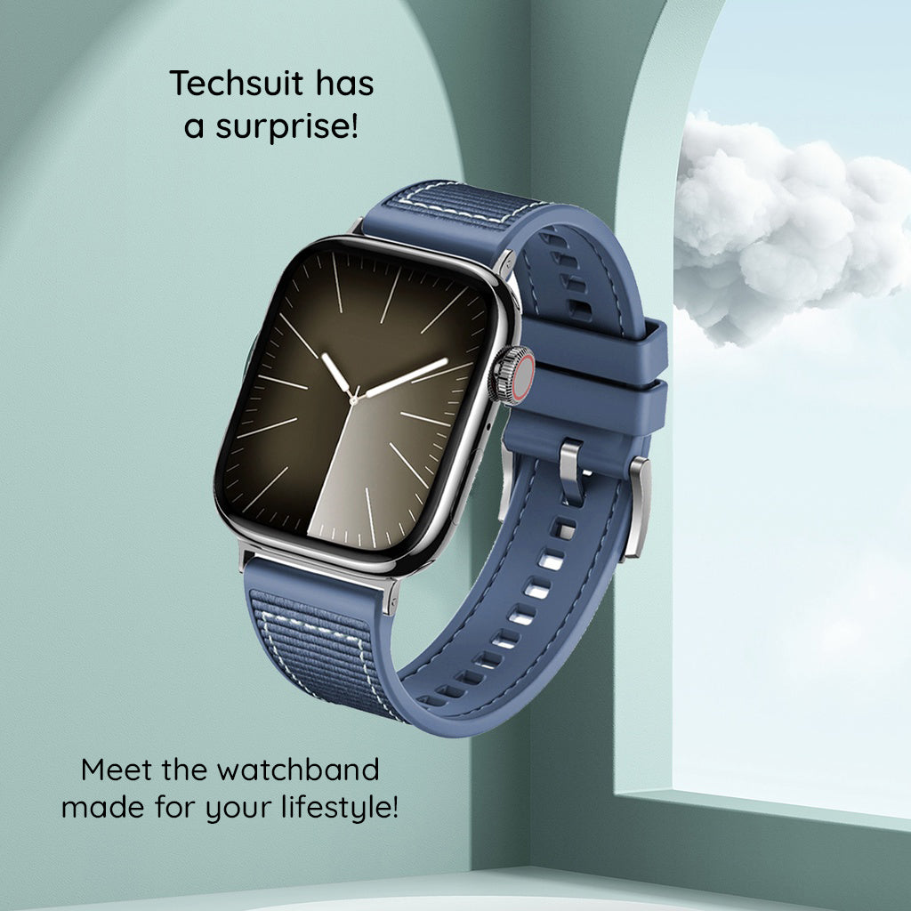 Curea smartwatch Techsuit Watchband 22mm (W051) compatibil cu Huawei Watch GT 2 (46mm)/GT 2 Pro/GT 3 Pro (46mm)/Ultimate, Xiaomi Watch S1, Gri