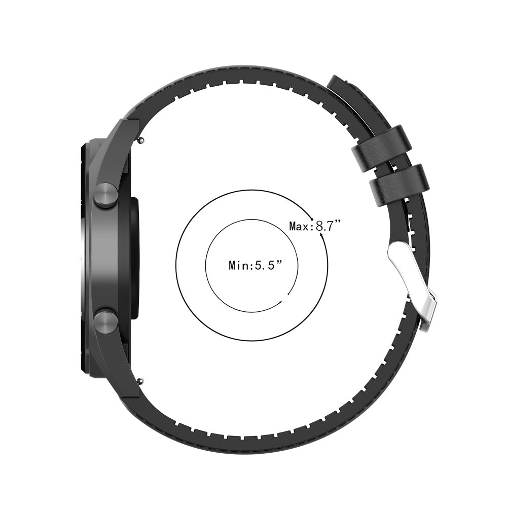 Curea smartwatch Techsuit Watchband 20mm (W007m) compatibil cu Samsung Galaxy Watch 4/5/Active 2, Huawei Watch GT 3 (42mm)/GT 3 Pro (43mm), Negru