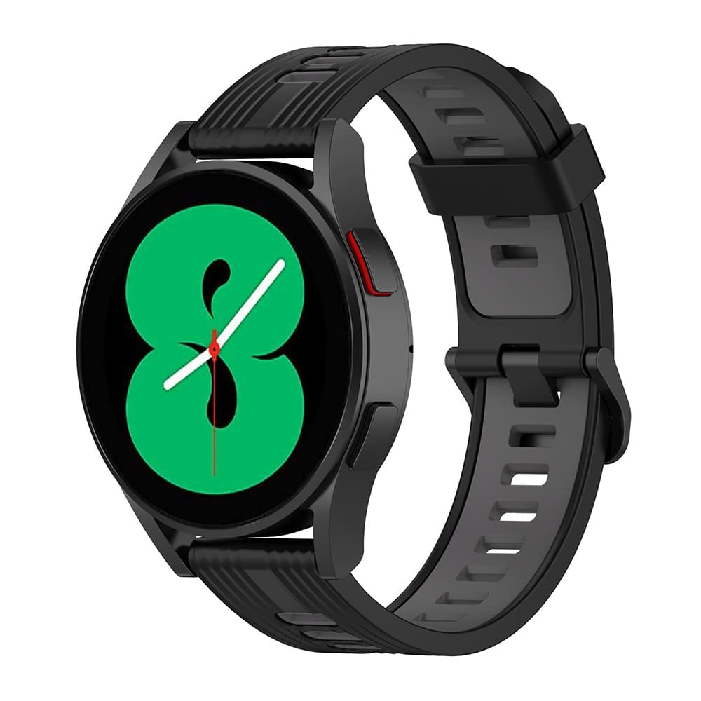 Curea smartwatch Techsuit Watchband 20mm (W002) compatibil cu Samsung Galaxy Watch 4/5/Active 2, Huawei Watch GT 3 (42mm)/GT 3 Pro (43mm), Negru