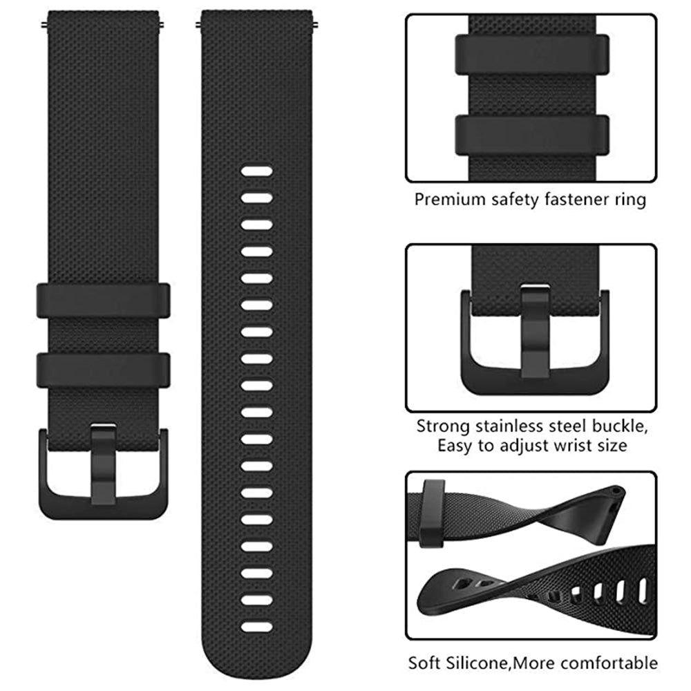 Curea smartwatch Techsuit Watchband 22mm (W006) compatibil cu Samsung Galaxy Watch (46mm)/Watch 3/Gear S3, Huawei Watch GT/GT 2/GT 3 (46mm), Negru