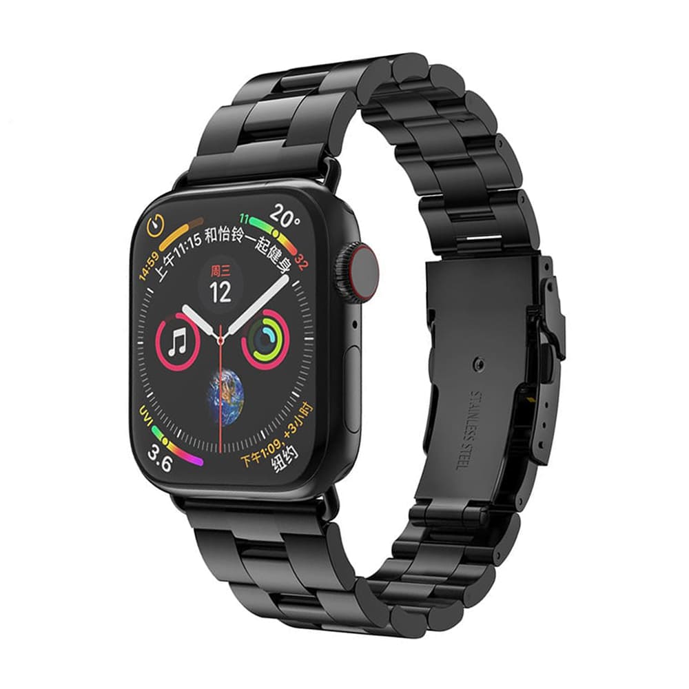 Curea smartwatch Techsuit Watchband (W036) compatibil cu Apple Watch 1/2/3/4/5/6/7/8/9/10/11/SE/SE 2/SE 3 (38/40/41/42mm), Negru