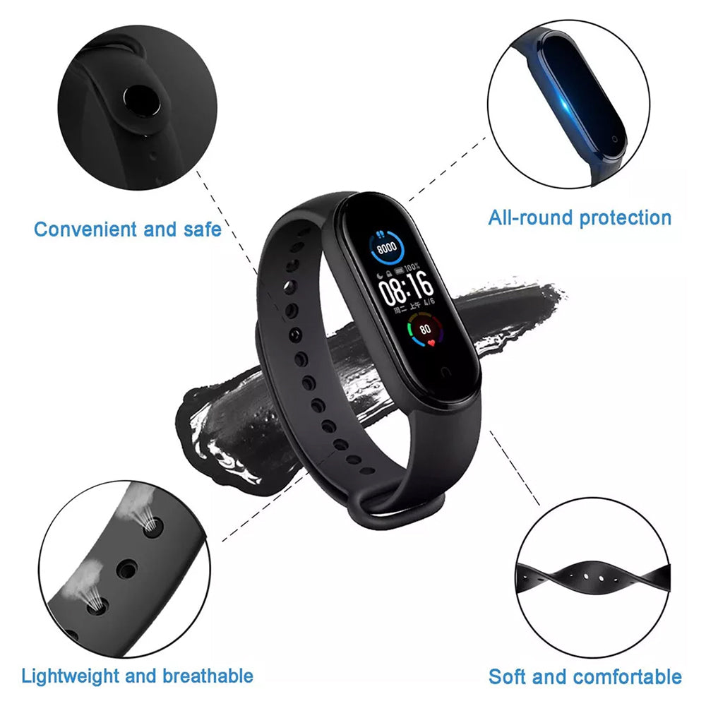 Curea smartwatch Techsuit Watchband (W013) compatibil cu Xiaomi Mi Band 5 / 5 NFC / 6 / 6 NFC / Amazfit Band 5, Rosu Inchis