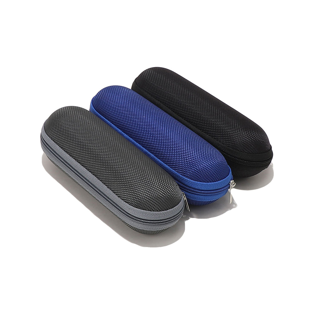 Techsuit Glasses Case (ETOV1), with Zipper, Eco Leather, 160 x 48 x 45mm, Negru
