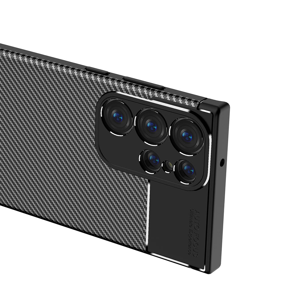 Husa de protectie Techsuit CarbonFiber compatibil cu Samsung Galaxy S23 Ultra, Negru