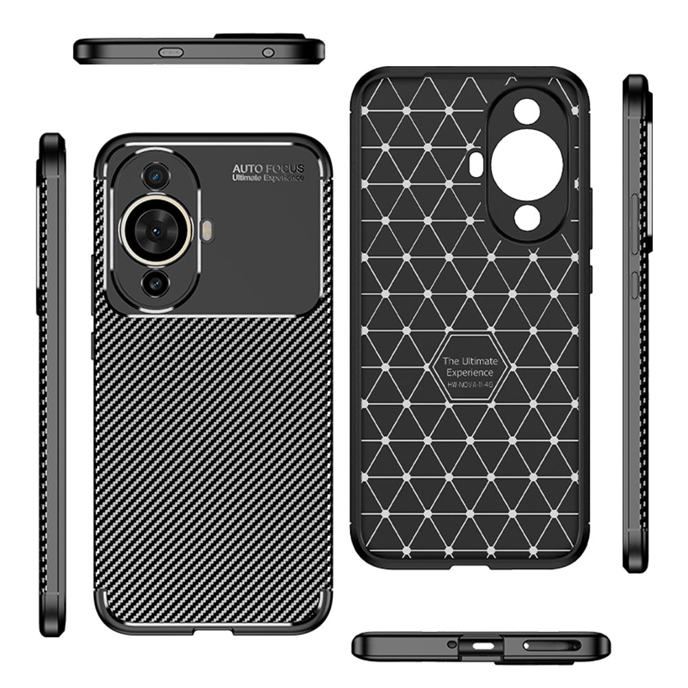 Husa de protectie Techsuit CarbonFiber compatibil cu Huawei nova 11 / nova 12s, Negru