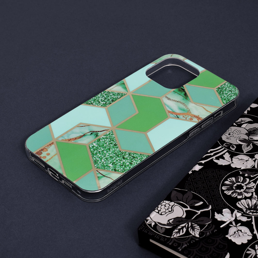 Husa de protectie Techsuit Marble Series compatibil cu iPhone 13 Pro Max, Verde Hex