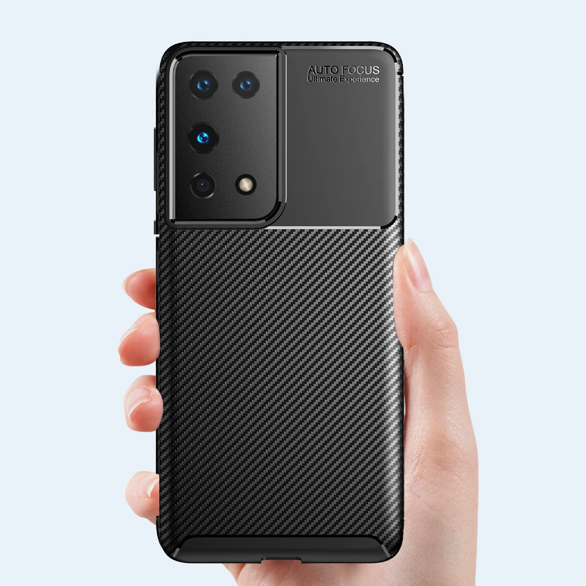 Husa de protectie Techsuit CarbonFiber compatibil cu Samsung Galaxy S21 Ultra 5G, Negru
