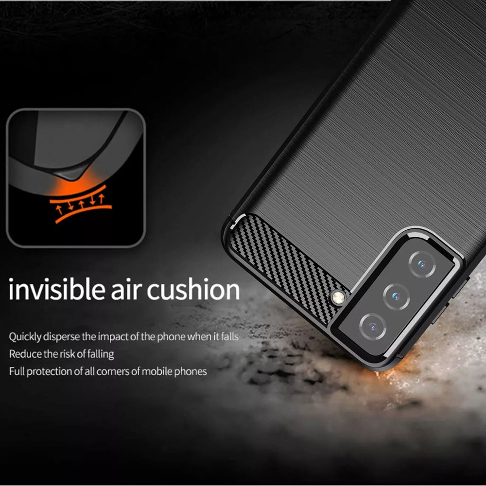 Husa de protectie Techsuit Carbon Silicone compatibil cu Samsung Galaxy S20 FE / S20 FE 5G, Albastru