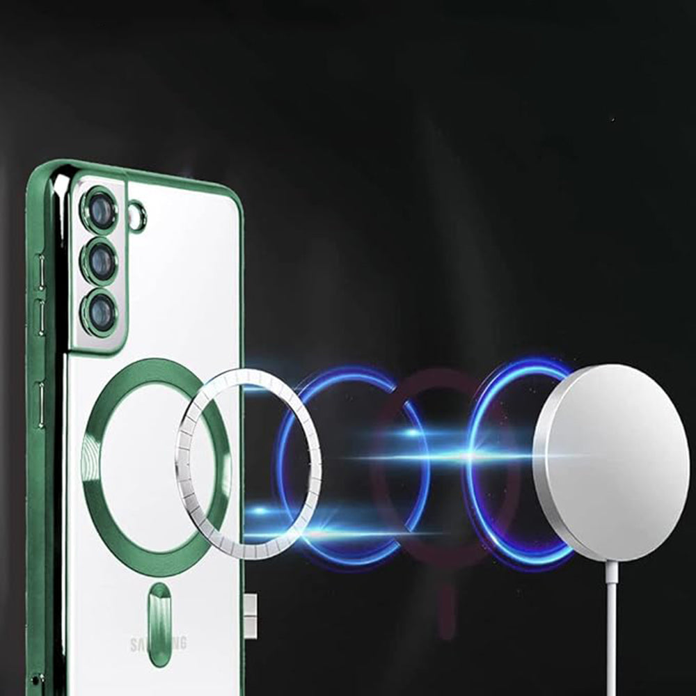 Husa de protectie Techsuit Luxury Crystal MagSafe compatibil cu Samsung Galaxy S21 FE 5G, Verde deschis