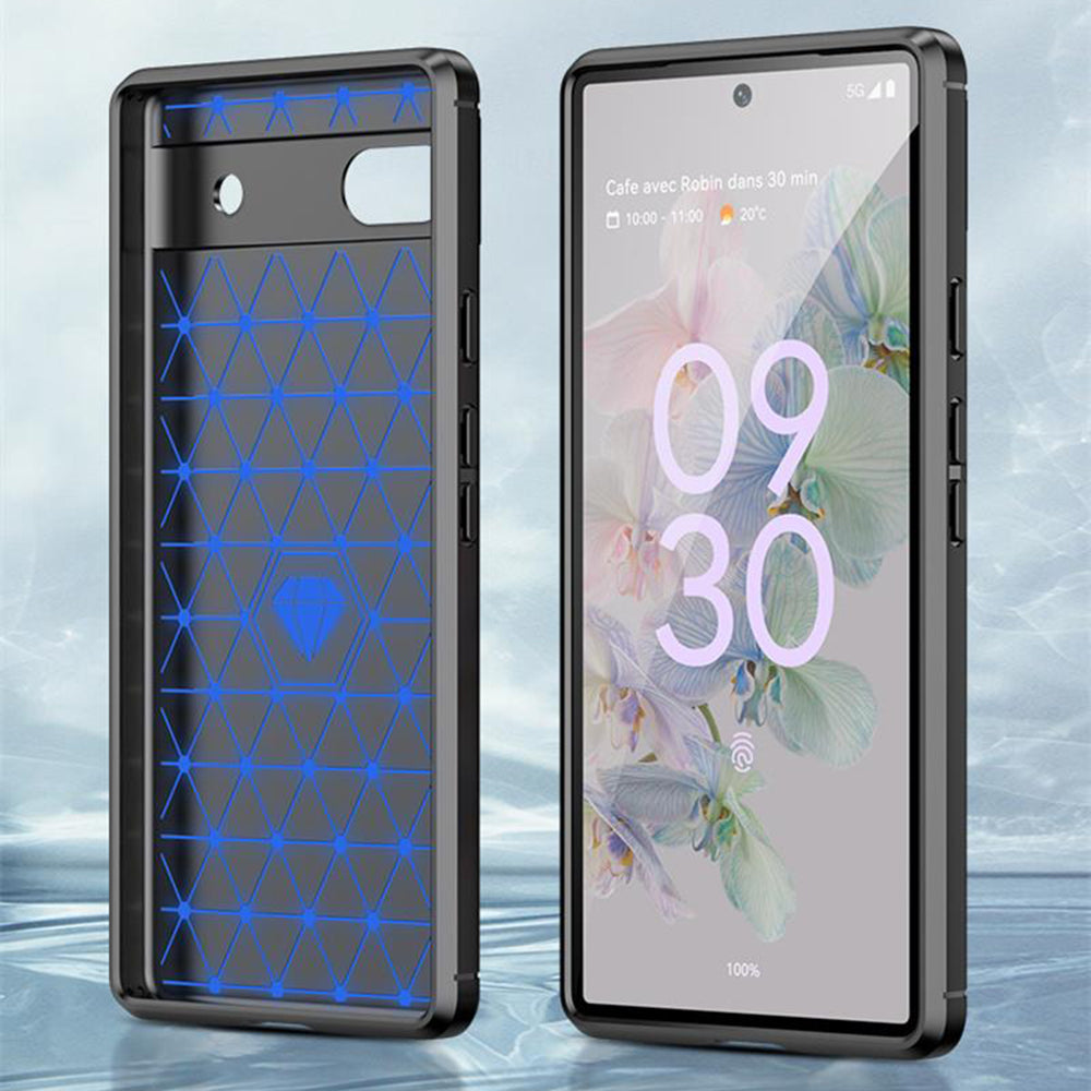Husa de protectie Techsuit Carbon Silicone compatibil cu Google Pixel 6a, Negru