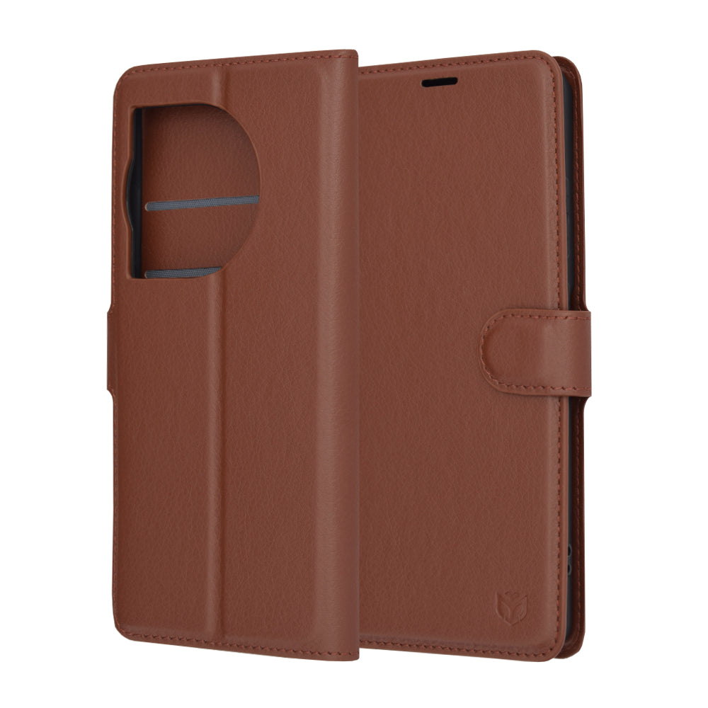 Husa de protectie Techsuit Leather Folio compatibil cu OnePlus 12R, Maro