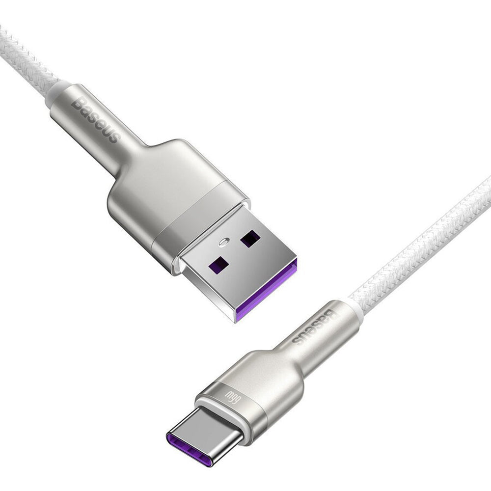 Cablu Baseus Cafule Series Metal (CAKF000202), USB to Type-C 66W, 2m, Alb